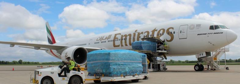 Airplane being loaded