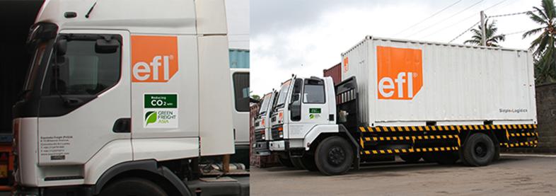 EFL truck with Green Freight Asia logo