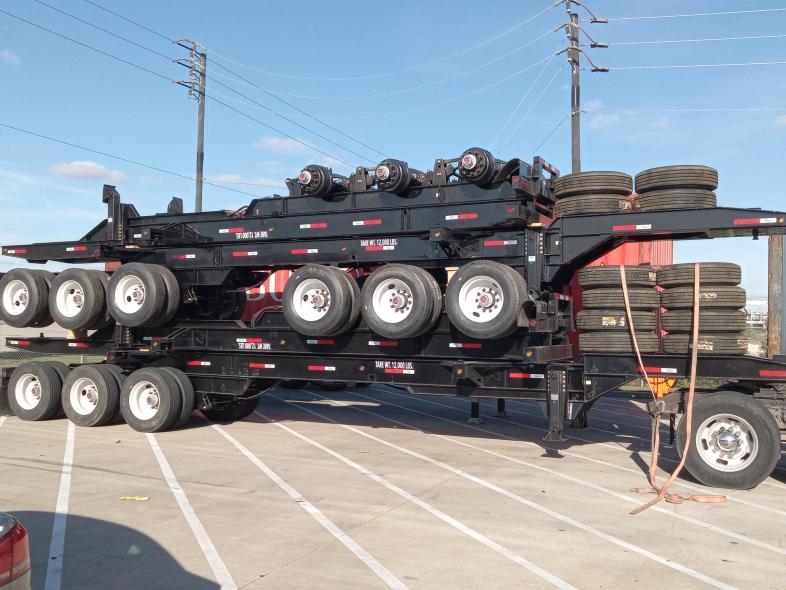Photo of trailer with trailers stacked