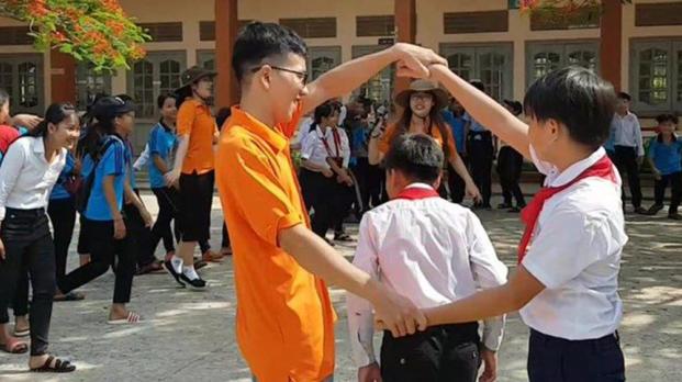 School children in Vietnam playing